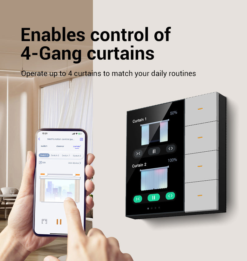 4-Gang ZigBee Wall Switch & Scene Panel