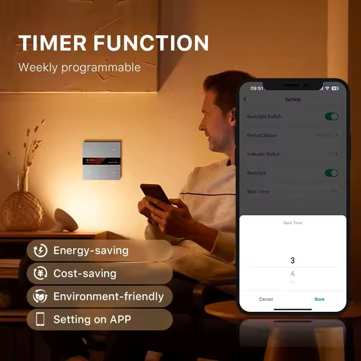 4-Gang Smart Switch & Scene Panel – 2-in-1