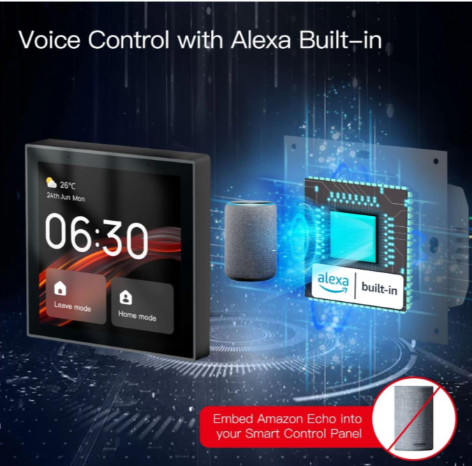 4" Touch Smart Voice Control Panel with Built-in Alexa